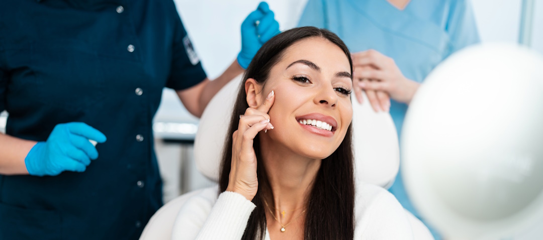 woman happy with filler results