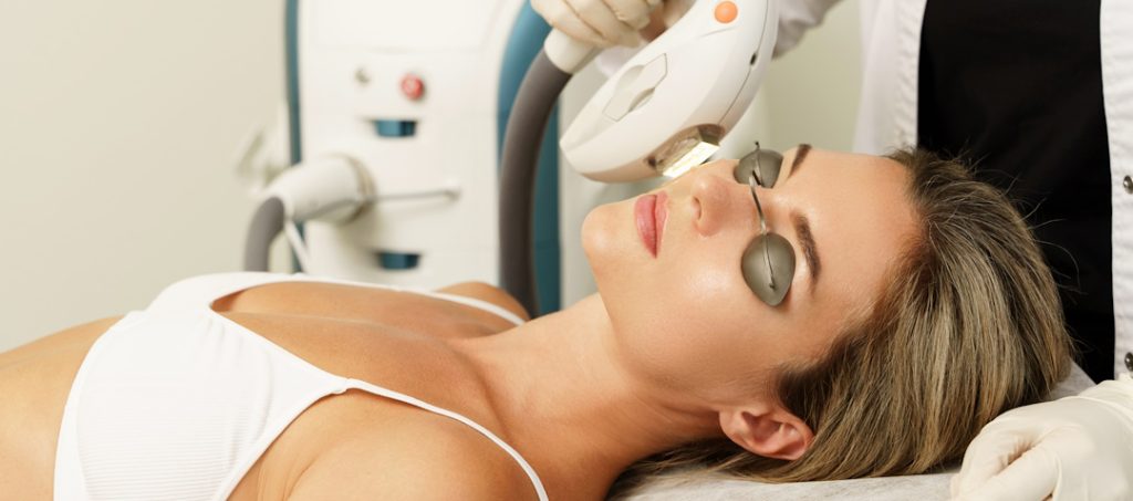 woman during ipl treatment