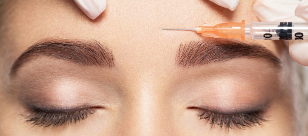 patient during botox treatment