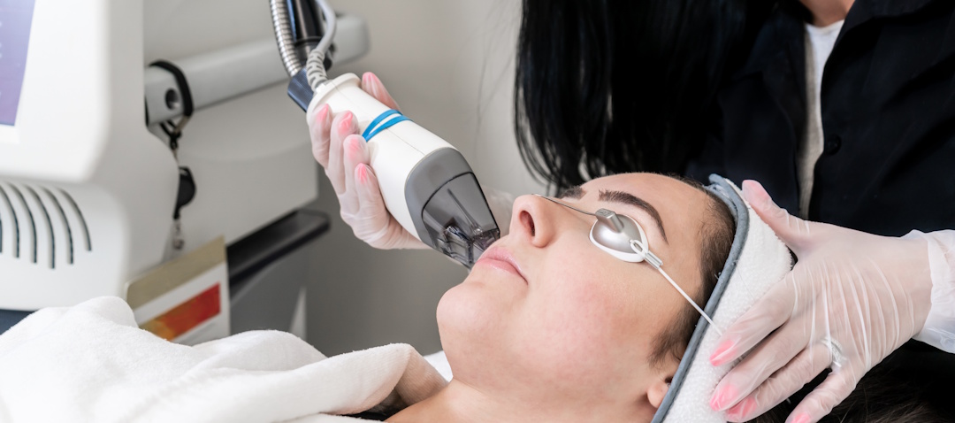 patient getting fraxel laser treatment